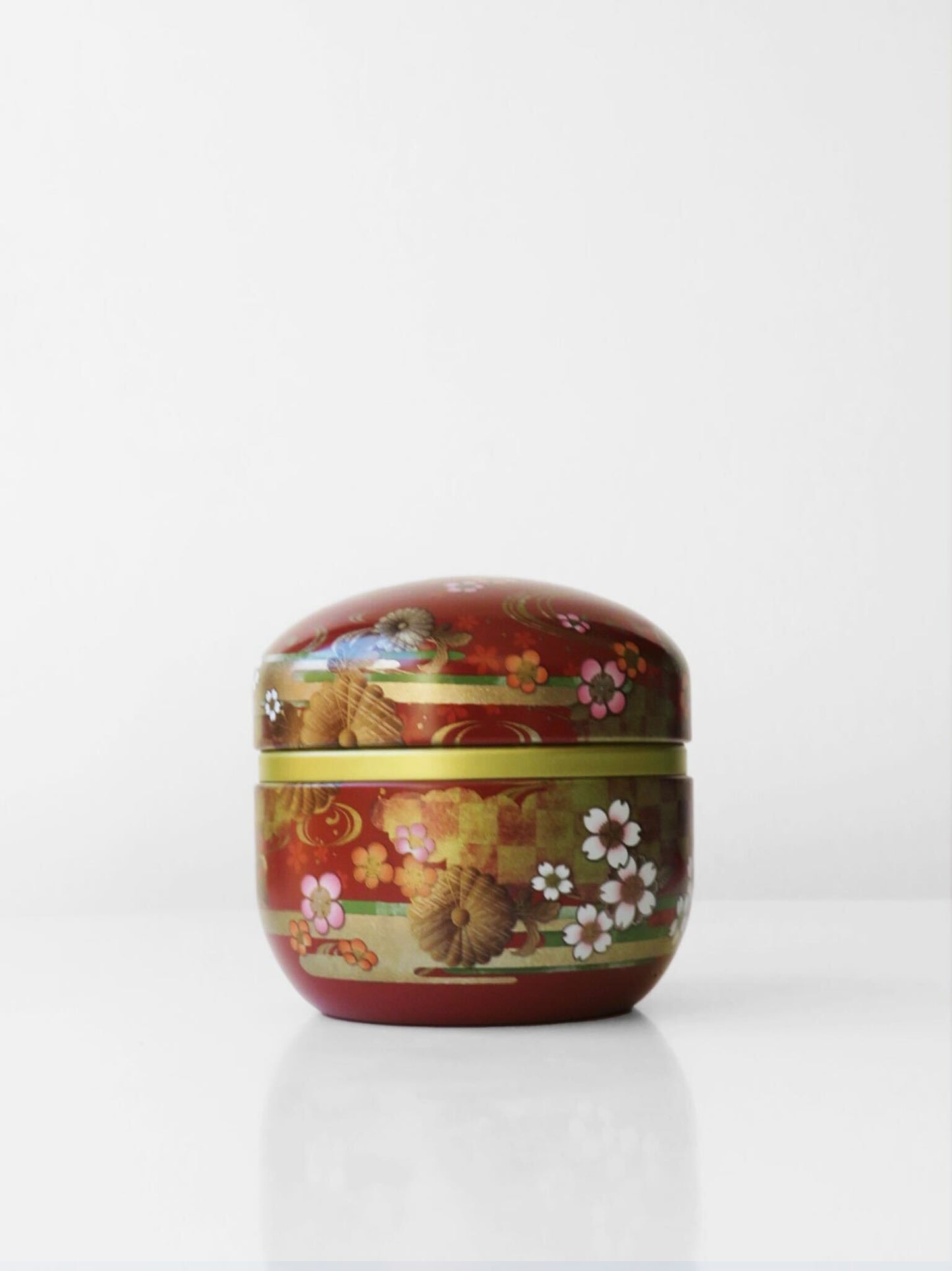 Tea Caddy - Red Chrysanthemum