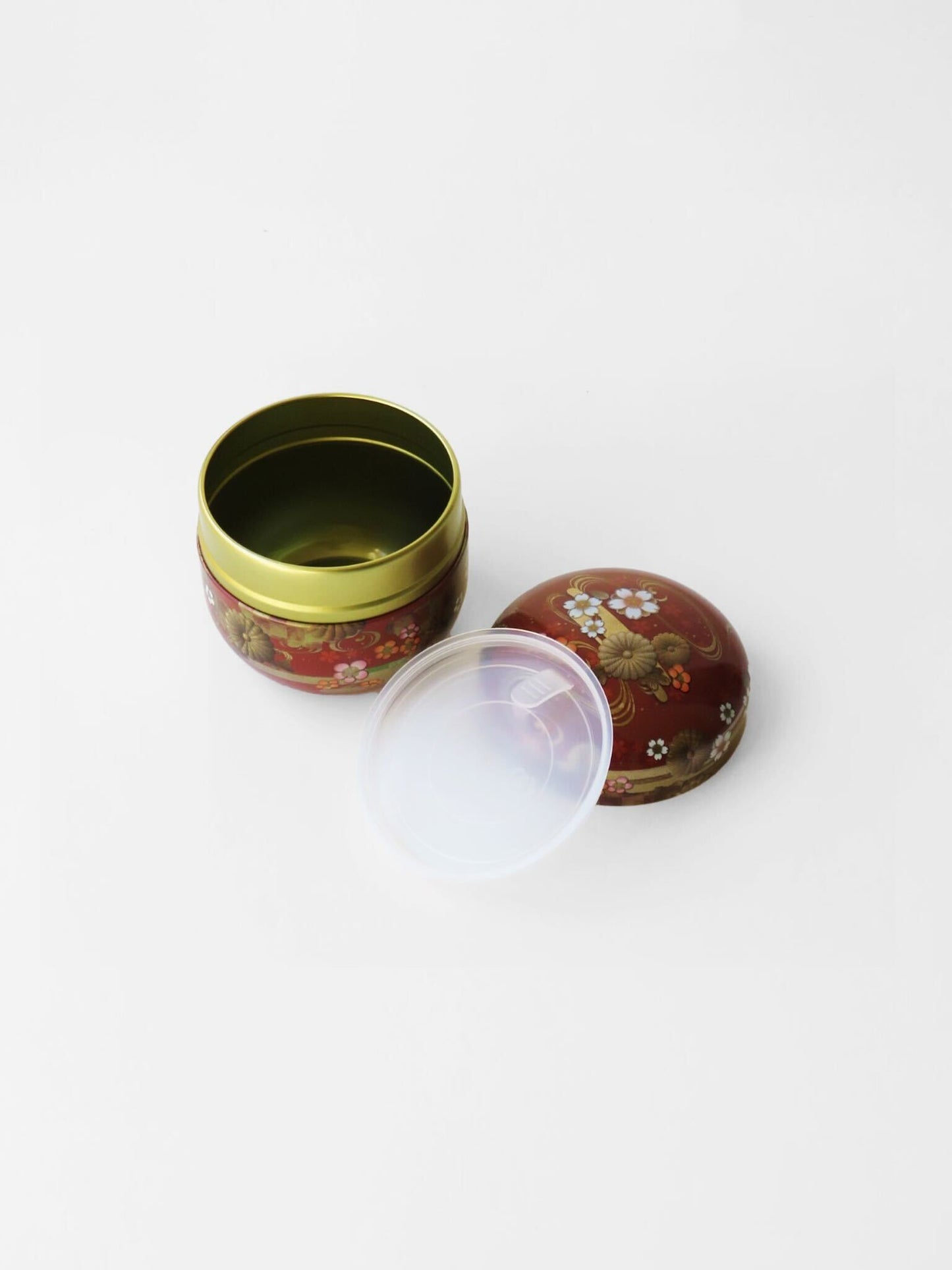Tea Caddy - Red Chrysanthemum