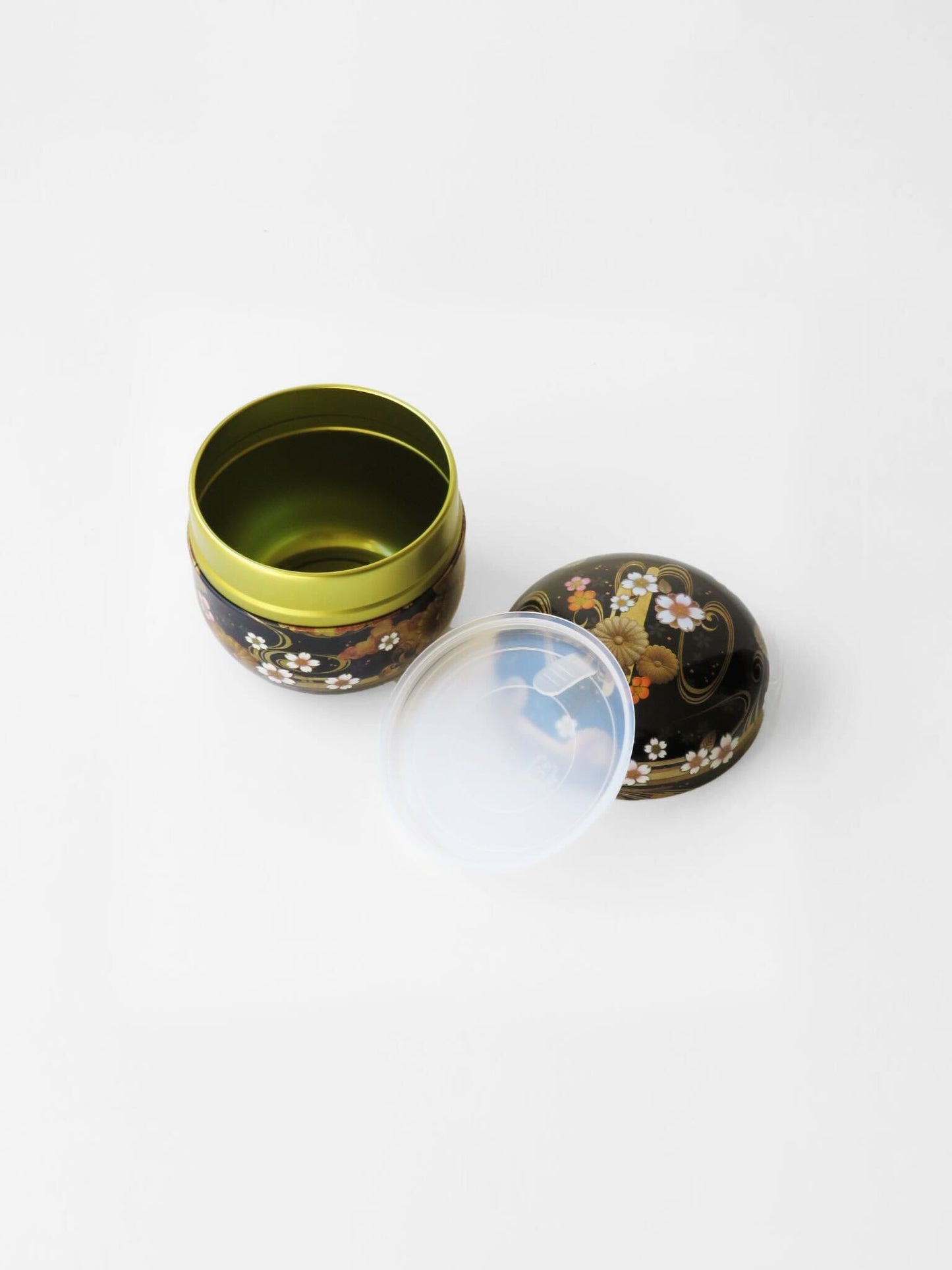 Tea Caddy - Black Chrysanthemum
