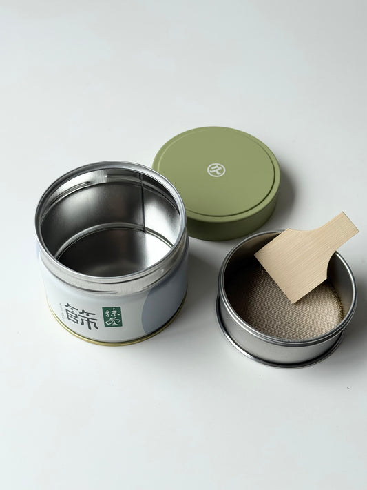 Matcha Can with Sieve - Marukyu Koyamaen